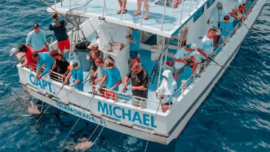 A boat operated by Captain Michael Partyboat Fishing